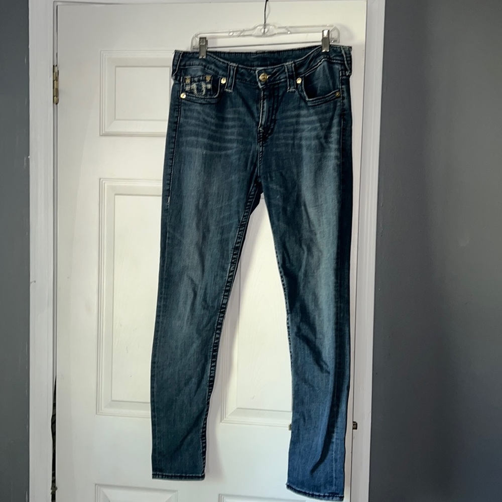 True Religion tall girl friendly. Has stretch.